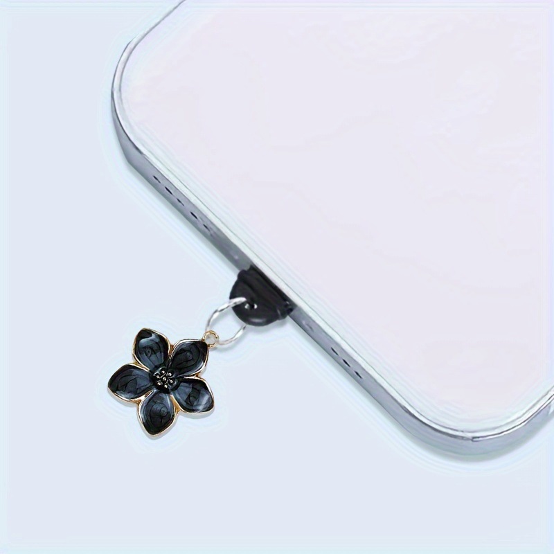 Cute Pink Black Flower Dust Pl - Mobile Tech Accessories ulasan dan harga