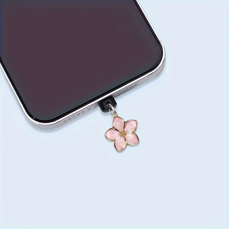 Cute Pink Black Flower Dust Pl - Mobile Tech Accessories ulasan dan harga
